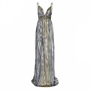 SABINA MUSAYEV Kaia Two-Tone Lamé Maxi Dress